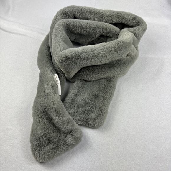 Minky Couture Scarf Womens Gray Solid Print Soft Luxury - Picture 1 of 3